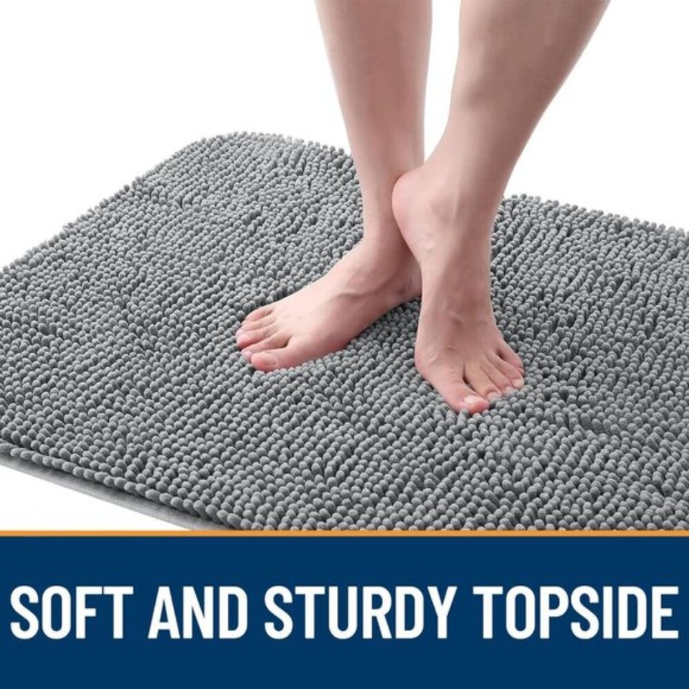 New Dog Door Mat for Muddy Paws 30x20, Absorbent, Non-Slip & Washable Grey Mat - Picture 4 of 8